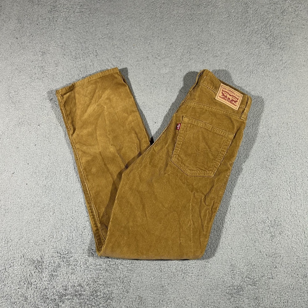 Levi's '94 Baggy Corduroy Pants Tan Mid Rise Straight Leg Women's 26 #3964